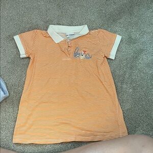 Orange Striped Kids Polo Shirt